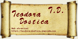 Teodora Dostica vizit kartica